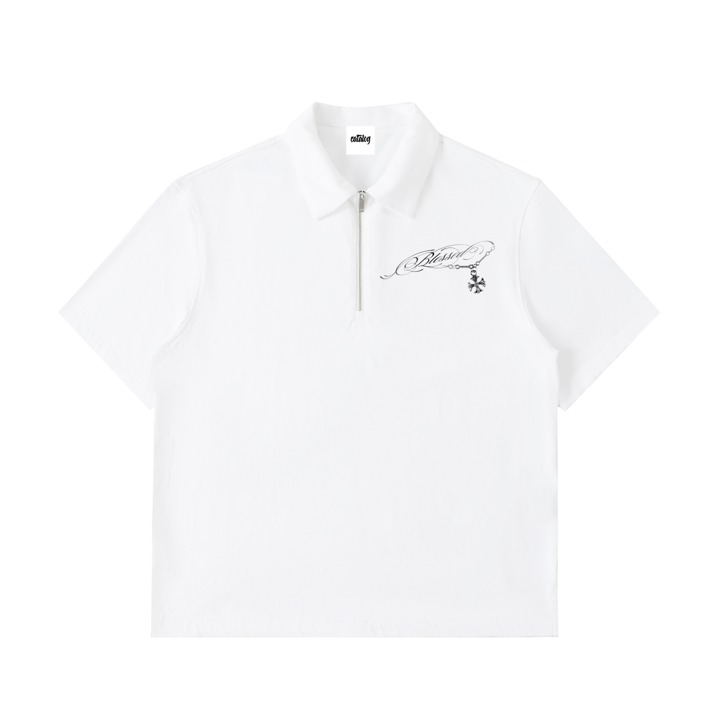 Half-Zip Cotton Polo Shirt