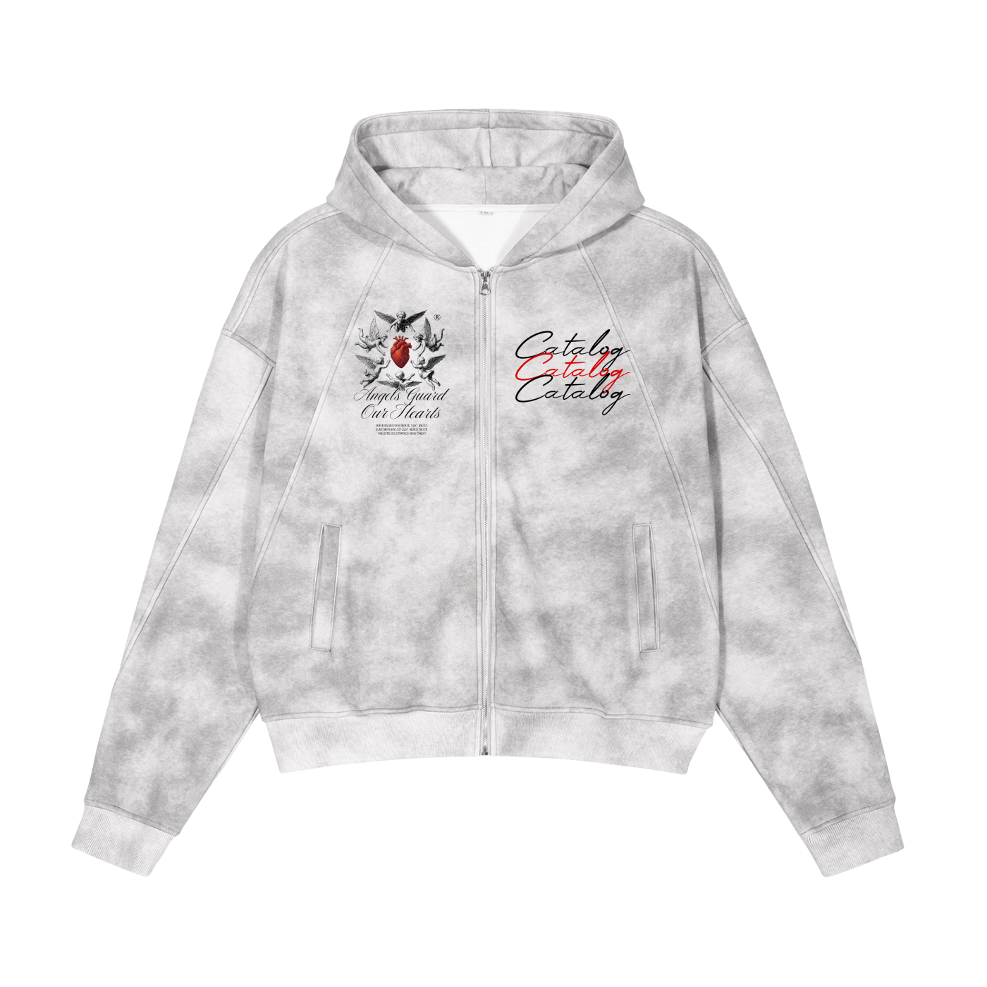 Dirty Washed Zip-Up Fleece Hoodie